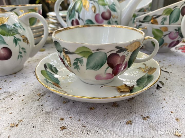 Сервиз чайный вишня лфз фарфор