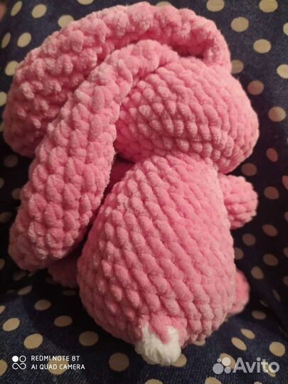 Зайчик ручной работы, вязаный, мягкая игрушка анти