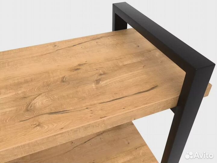 Тумба прикроватная Айсберг Лофт 40 черный/дуб краф