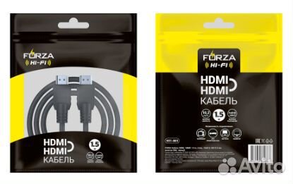 Кабель hdmi, 1080P, 1.5м, оплетка пвх, черный,Fros