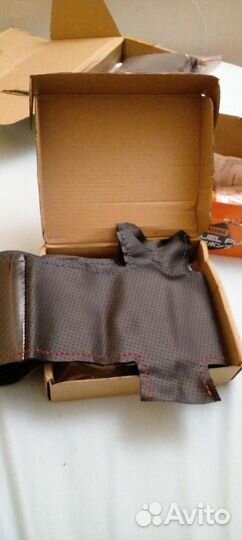 Кожаный руль со вставкой