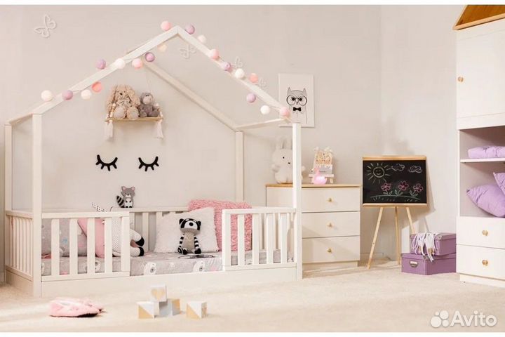 Детская кровать-домик напольная Монтессори