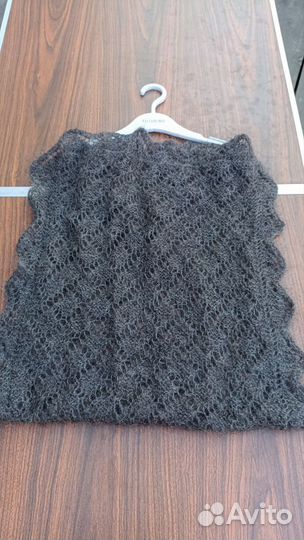 Шарф из козьего пуха черный