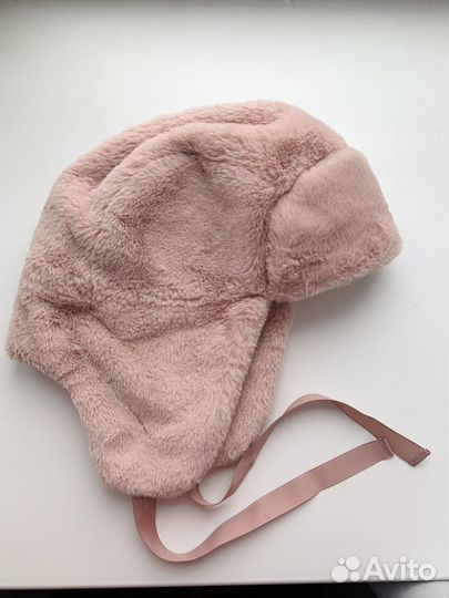 Шапка ушанка женская искусственный мех розовая