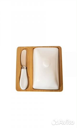 Масленка керамическая с подставкой и ножом