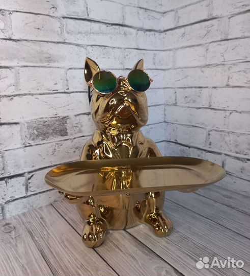Копилка конфетница статуэтка французский бульдог