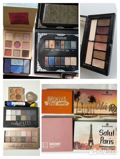 Палетки теней essence, guerlain, smashbox