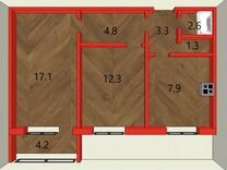 2-к. квартира, 51,9 м², 5/10 эт.