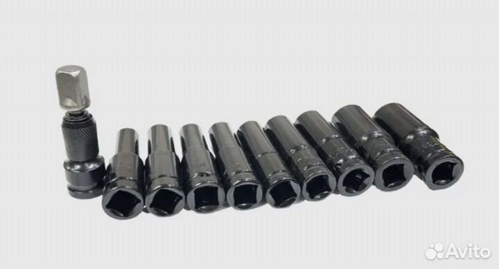 Набор ударных торцевых головок 1/2 дюйма, 10 пр