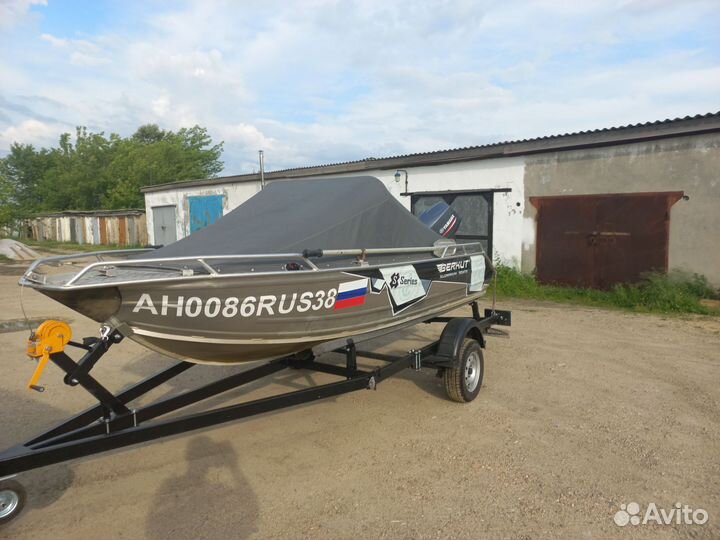 Лодка Беркут+мотор+телега