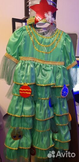 Платье новогоднее ёлочка на 3 - 4 года