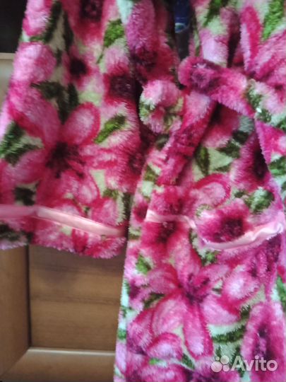 Халат из красивого флиса, длинный, размер 54-58