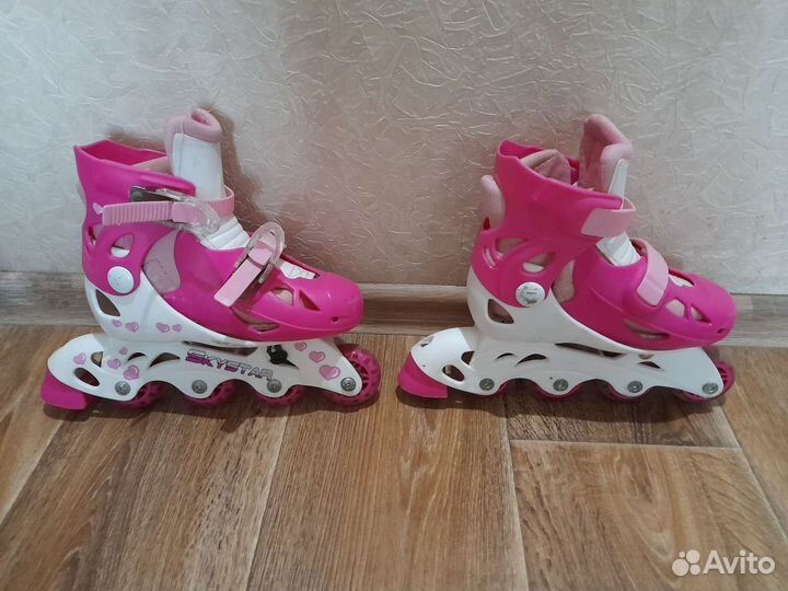 Роликовые коньки детские раздвижные + защита