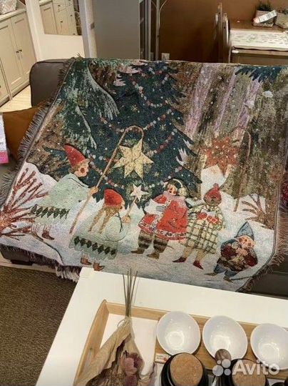 Новогодний декор ковер покрывало