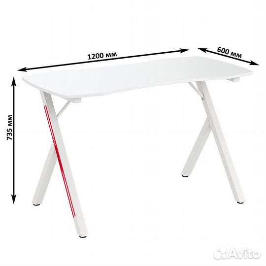 Игровой стол Мебель-24 GT-2310 цвет белый, шхгхв 120х60х73 см, столешница мдф 15 мм