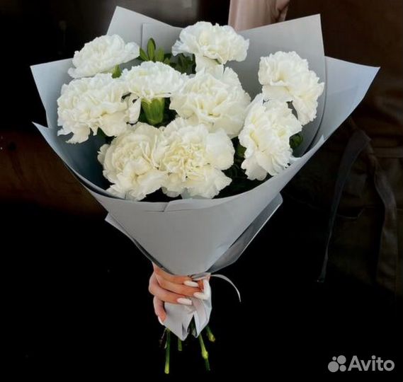 Белые диантусы. Букет