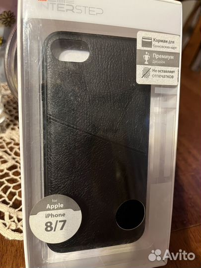 Чехол iPhone 7/8 под кожу с корманом interstep