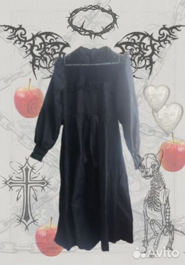 Чёрное готическое платье