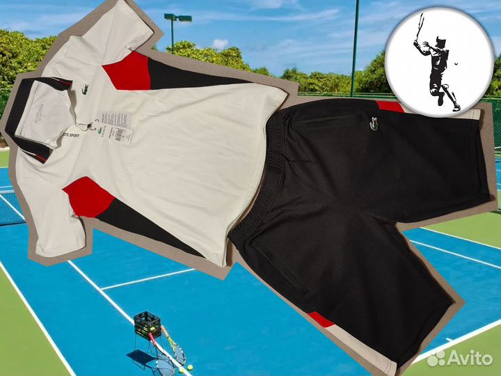 Теннисная форма lacoste (шорты + футболка)