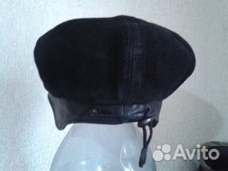 Кепка женская кожаная с ушками