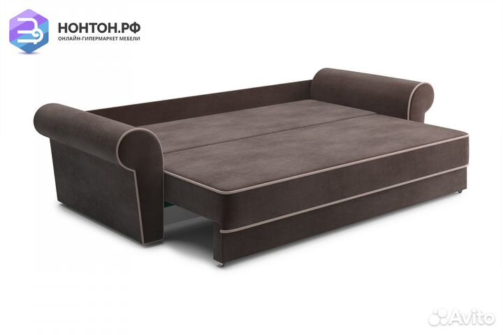 Диван еврокнижка Прованс 3-х местный коричневый