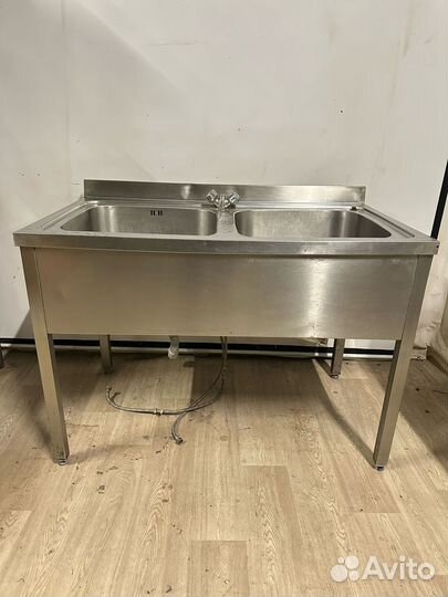 Мойка двухсекционная нержавейка 120х70