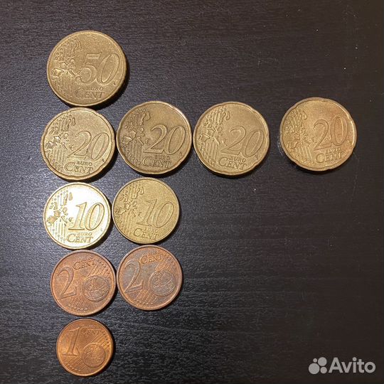 Евроценты 50,20,10,2,1