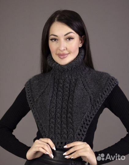 Манишка вязанная снуд воротник