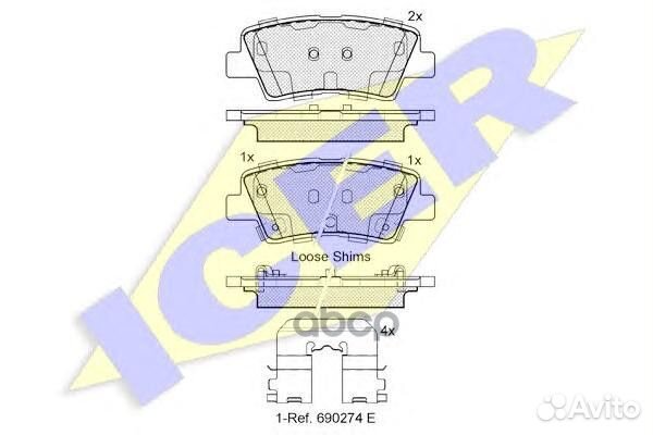 Колодки тормозные 182036 Icer