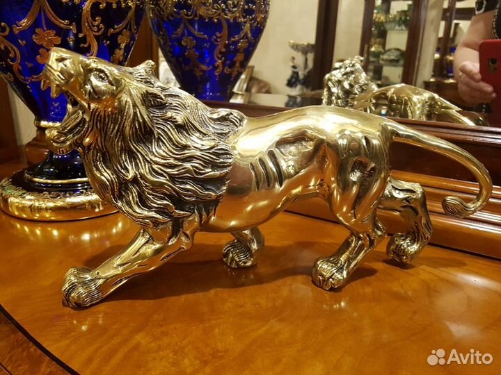 Лев Большой 35см Новый Бронза