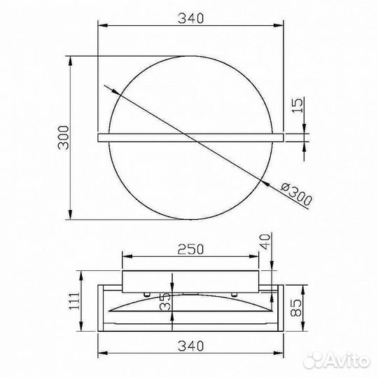 Накладной светильник Maytoni Mira MOD279WL-L14B3K