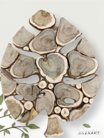 Подставка под горячее панно из можжевельника