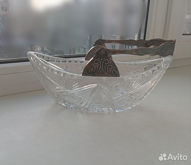 Ладья хрусталь мельхиор СССР