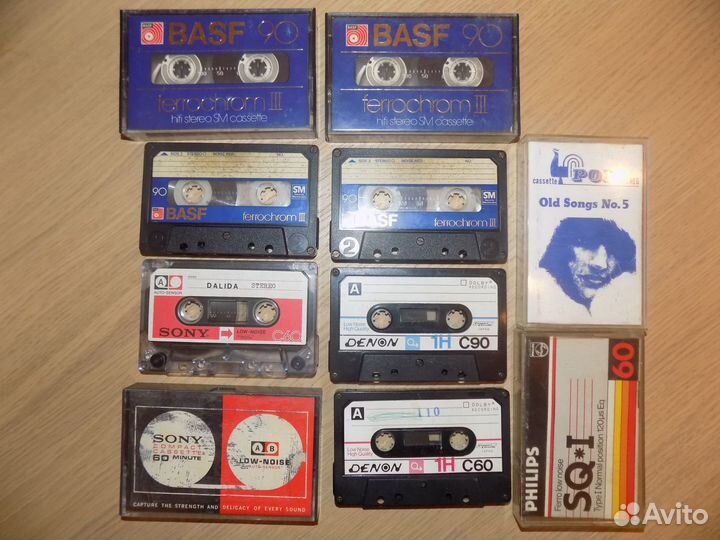 Аудиокассеты 1968-1980 basf sony denon
