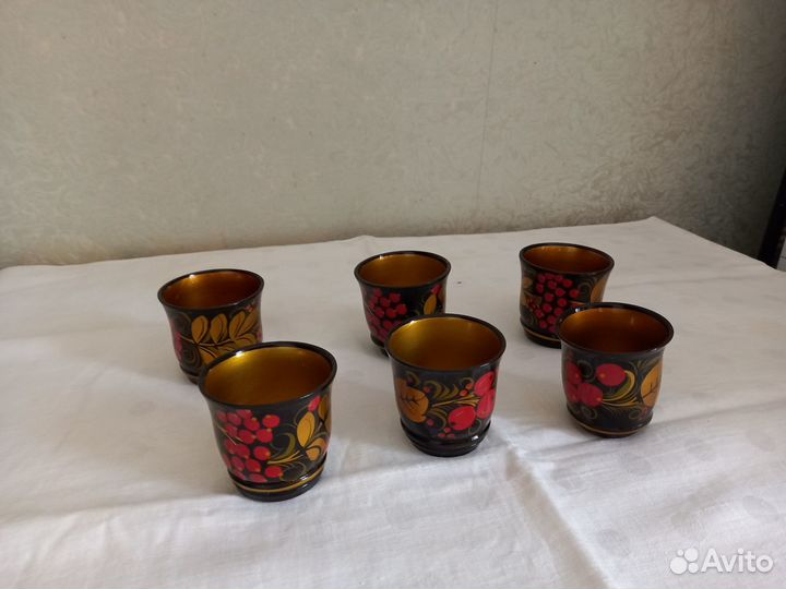 Стаканы деревянные хохлома