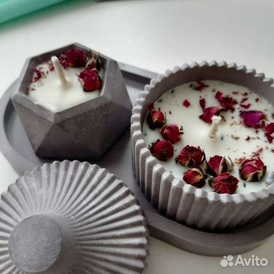 Свеча, свечи в гипсе, подарок