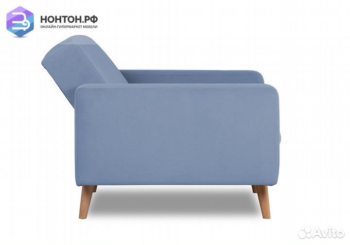 Кресло книжка Верден серо-голубое