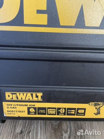 Шуруповерт акк. Dewalt DCD777