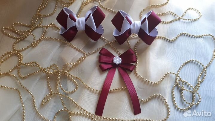 Бантики +брошь комплект