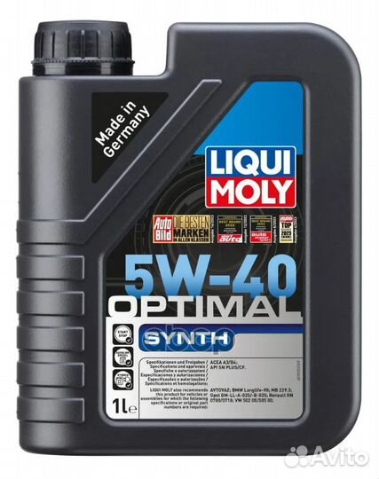 Масло моторное liqui moly Optimal Synth 5W-40 S