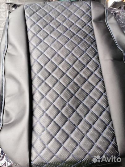 Чехлы на Део Нексию ромб нить синяя