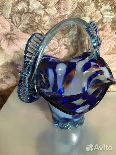 Ваза цветное стекло винтаж