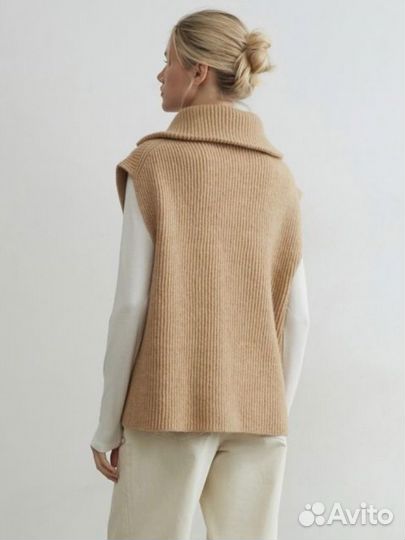 Жилет прямого кроя из смесовой шерсти