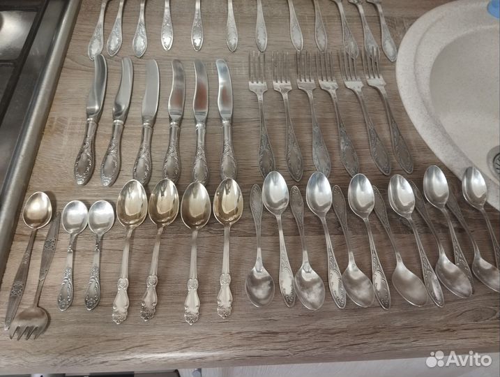 Набор столовых приборов мельхиор СССР