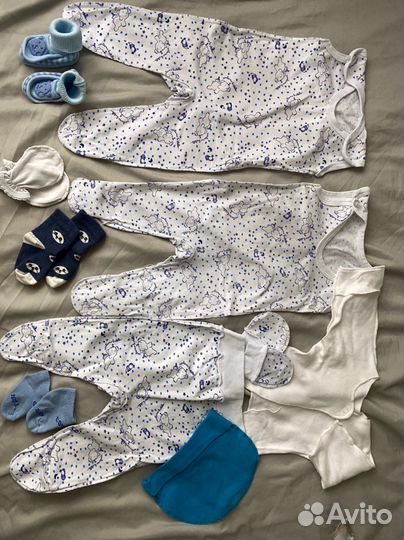 Слипы боди костюмы шапочки царапки носочки