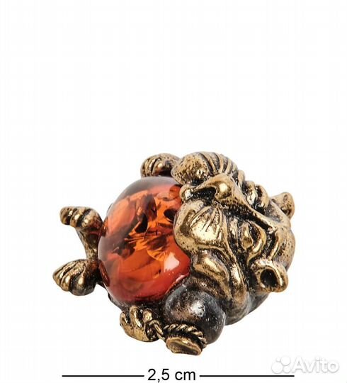 Фигурка Кот с сосиской (латунь, янтарь) A2087900