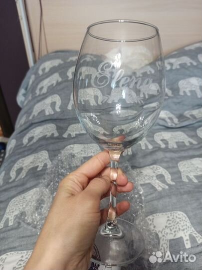 Бокал большой именной Елена в подарочной упаковке