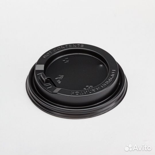 Крышка к стаканам 300-500мл черная d90мм с откидн