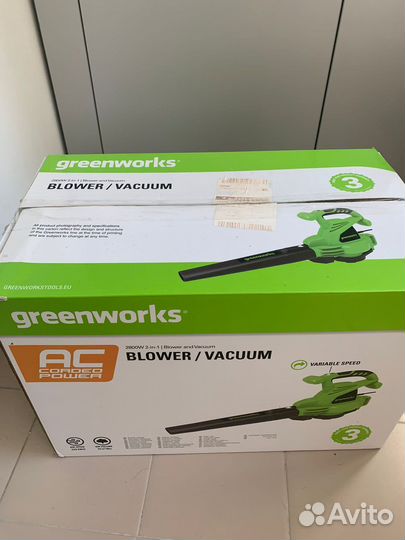 Воздуходувка / пылесос Greenworks GBV2800