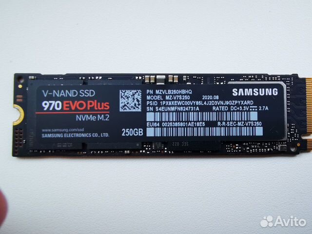 Samsung 970 EVO Plus 250 гб M.2 MZ-V7S250BW NVMe